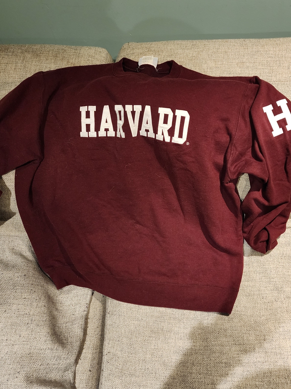 Harvard University Maroon Crewneck Sweatshirt Mens XL Champion Russel Athletic